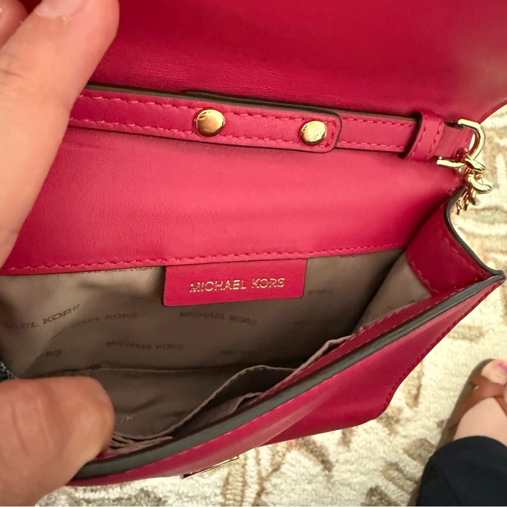 Michael Kors Ruby Pink Love Crossbody Purse with Gold Hardware - Picture 4 of 8